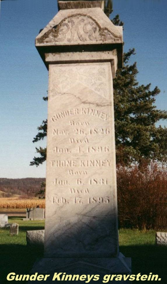 Gunder Kinneys marker  -
-  Gunder Kinneys gravstein.