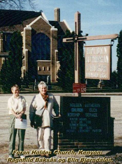 Norwegians visiting Holden Church!  -
-  Ragnhild Baksås og Elin Bjørndalen foran Holden Church, Kenyon.